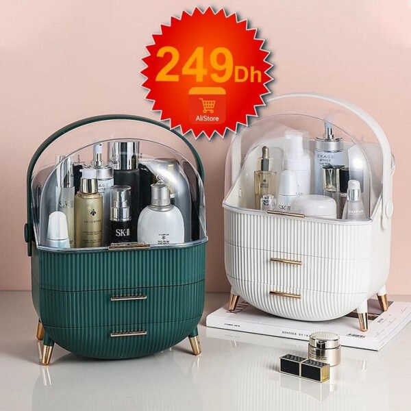 Organisateur de maquillage de grande capacité boite de rangement avec tiroirs.